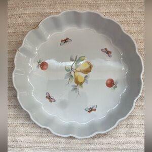 Vintage Fruit and Butterfly Ceramic Plate